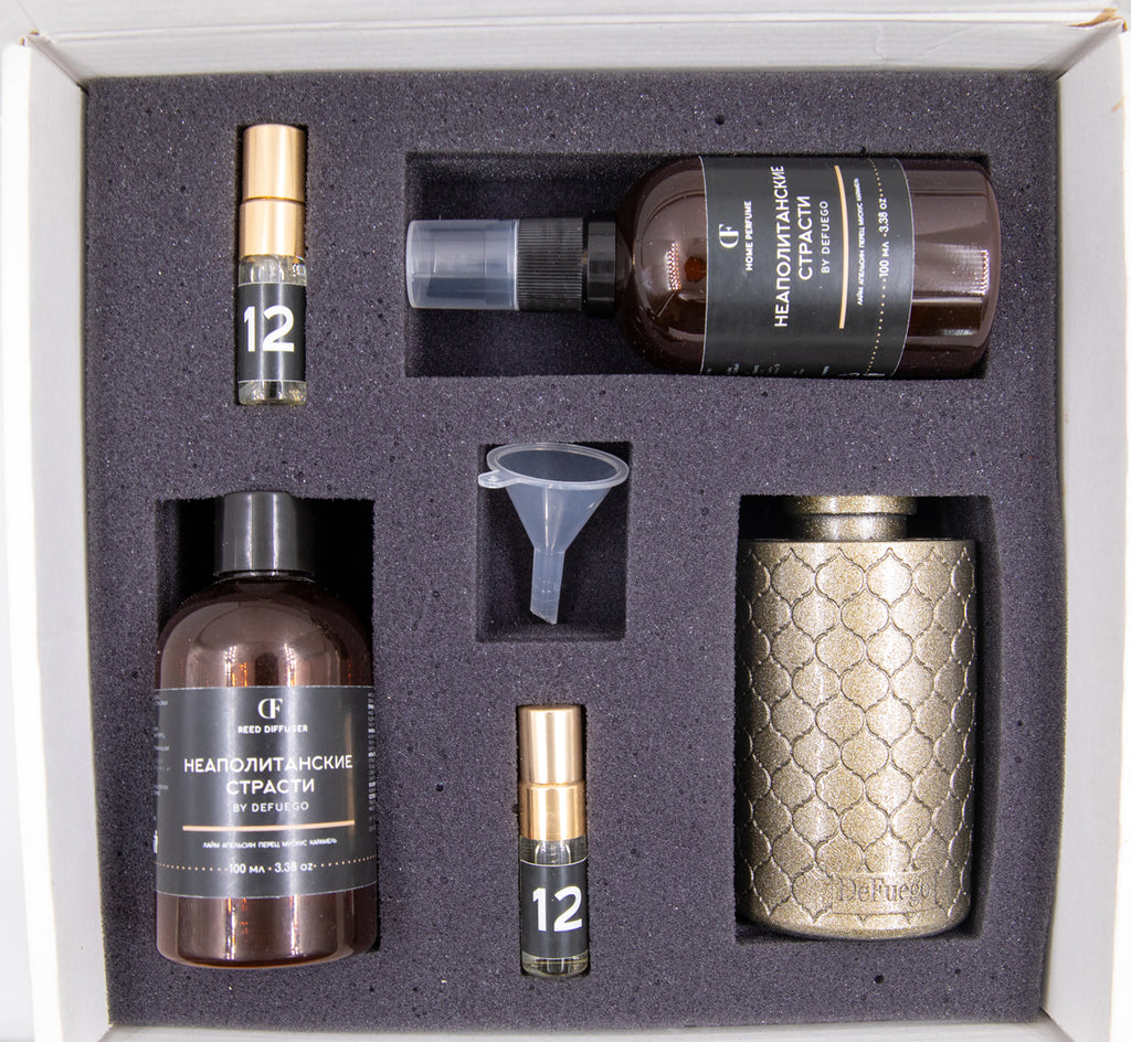 Набор «Венское Рождество» — диффузор Восток (античное золото) + текстильный спрей