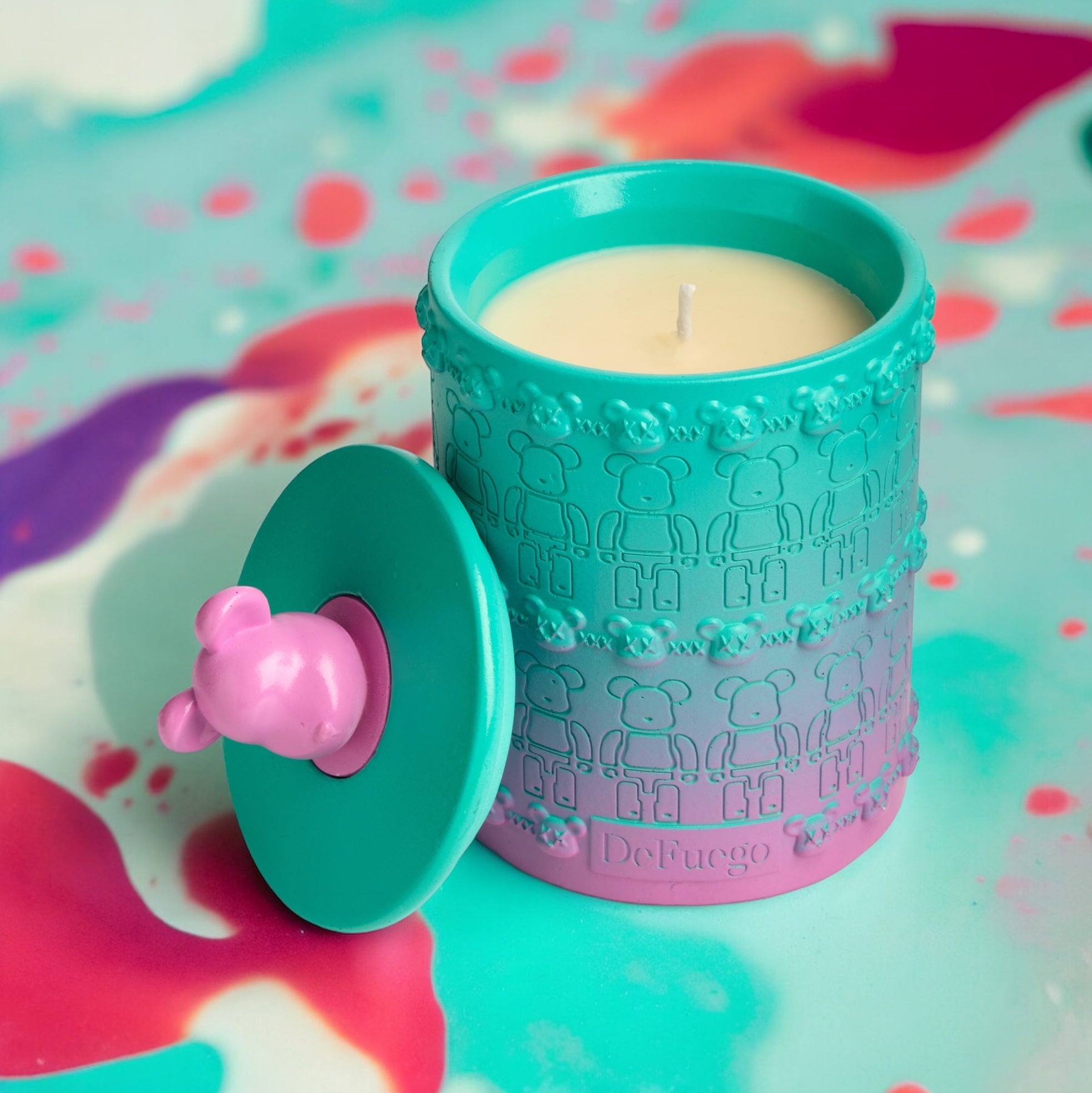 Ароматическая свеча "Сладкий Хаос" DeFuego Мишка мятный, 200 мл
