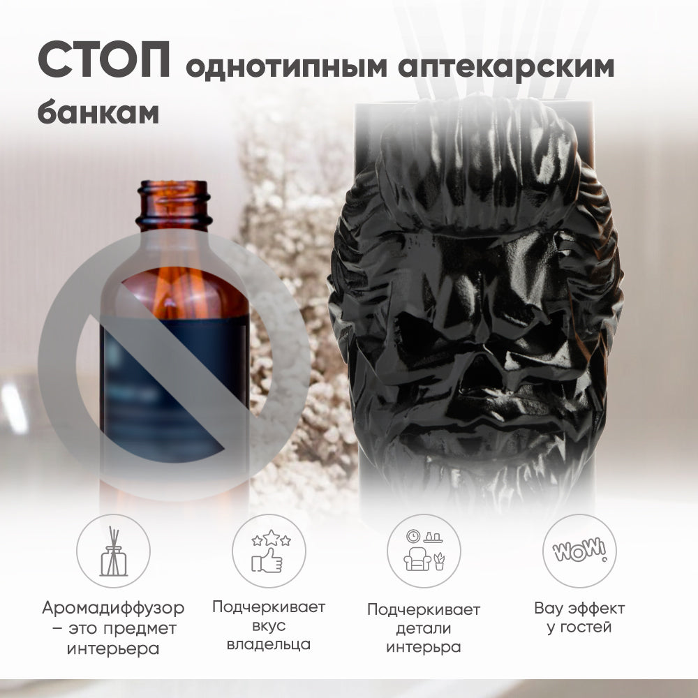 Набор «Лимонный Бриз» — диффузор Бородач (черный) + текстильный спрей