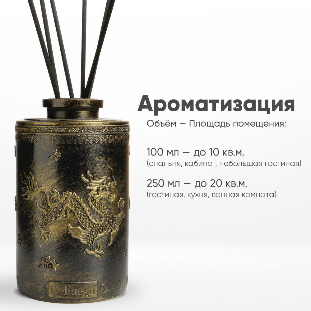 Набор «Шум Бангкока» — диффузор Дракон (состаренное золото) + текстильный спрей