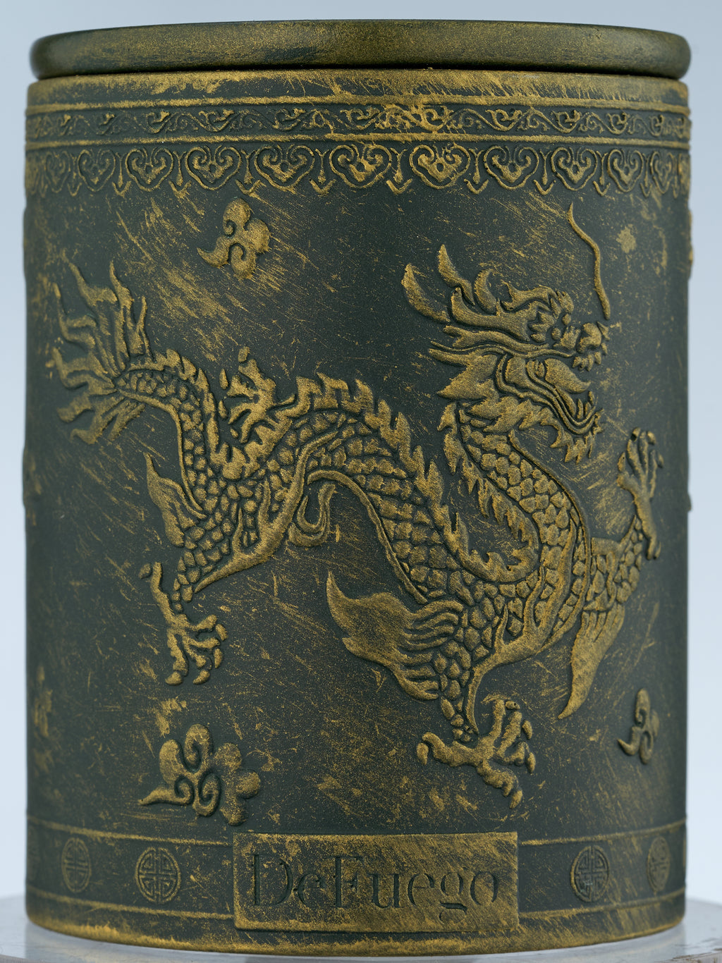 Ароматическая свеча "Рожденствеский вечер" DeFuego Китай зеленое.золото, 200 мл