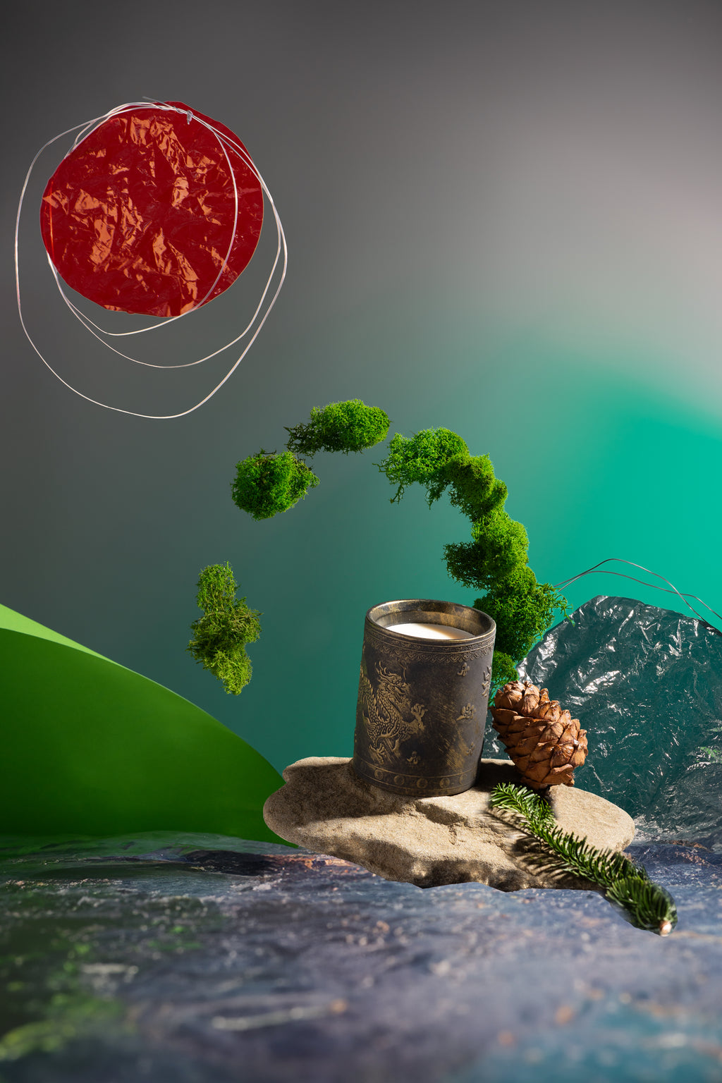 Ароматическая свеча "Изумрудный лес" DeFuego Китай сост.золото, 200 мл