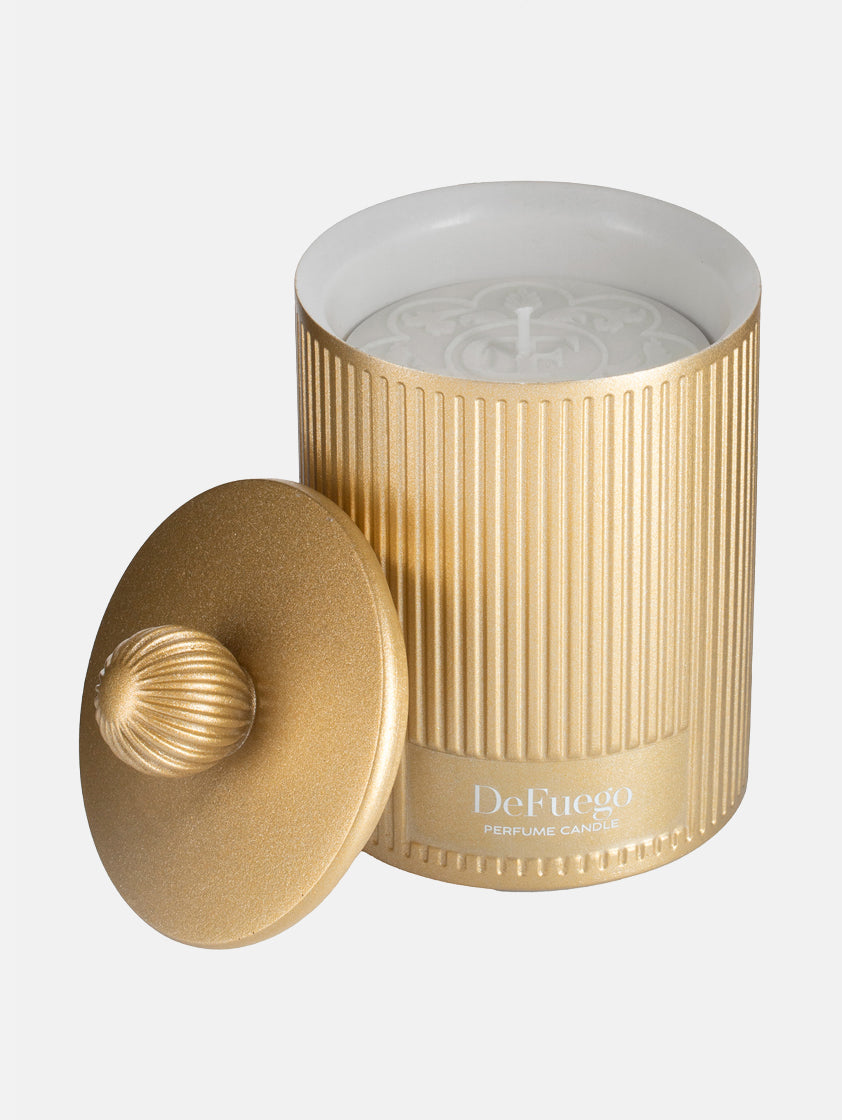 Ароматическая свеча "Цветущий кашмир" DeFuego Греция золото, 200 мл