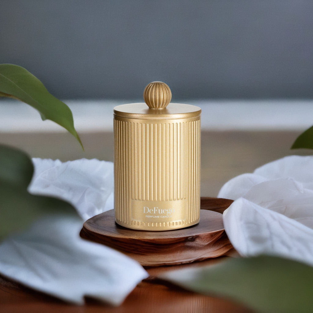 Ароматическая свеча "Цветущий кашмир" DeFuego Греция золото, 200 мл
