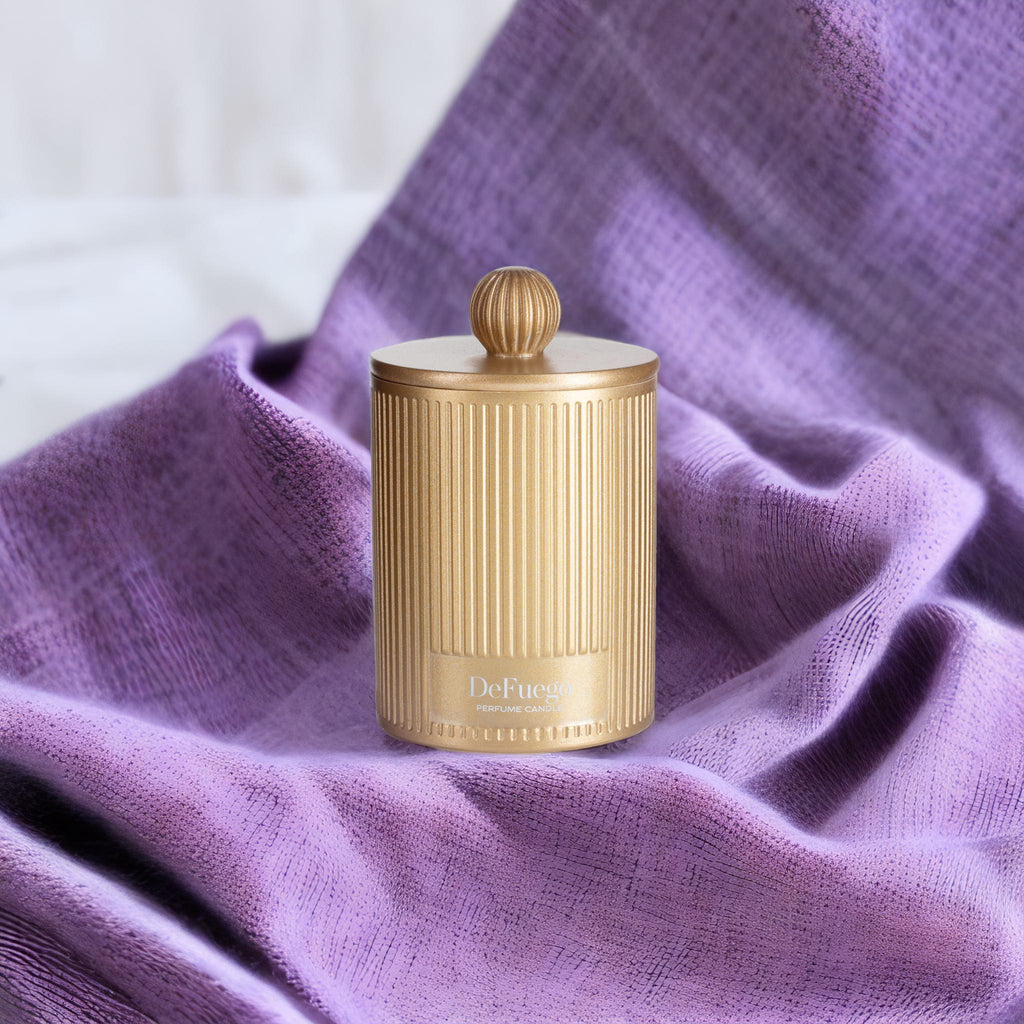 Ароматическая свеча "Цветущий кашмир" DeFuego Греция золото, 200 мл