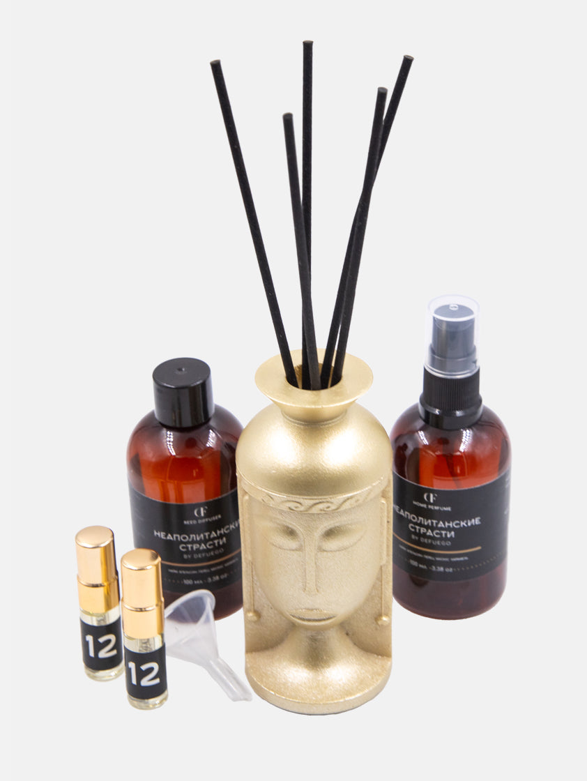 Набор «Лимонный Бриз» диффузор Египтянка (золото) + текстильный спрей