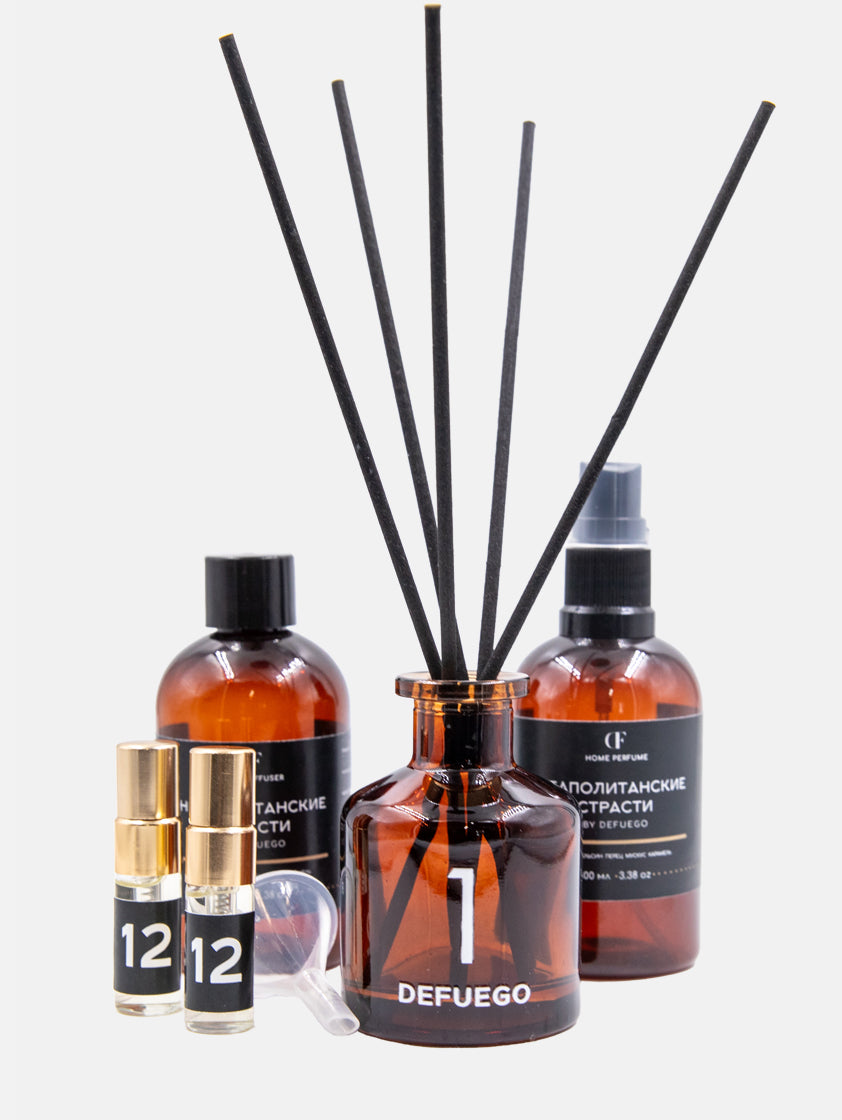 Набор «Перуанский Саботаж»  — диффузор премиум стекло (коричневый) + текстильный спрей