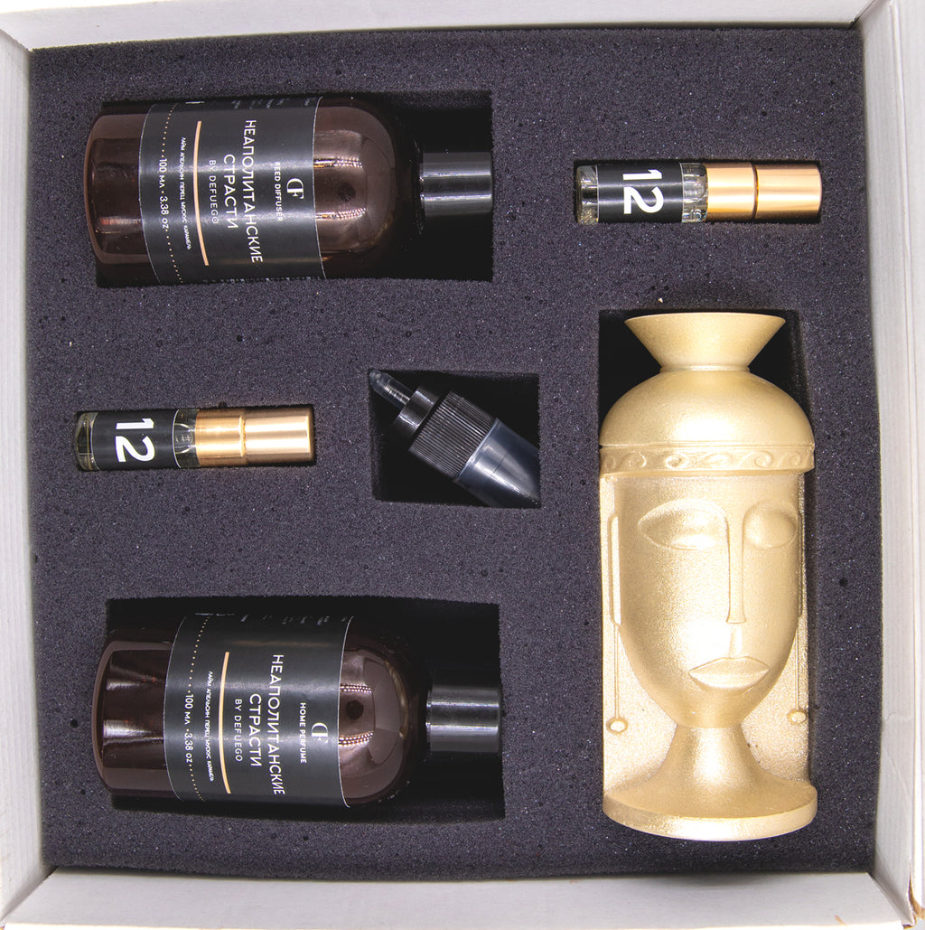 Набор «Лимонный Бриз» диффузор Египтянка (золото) + текстильный спрей