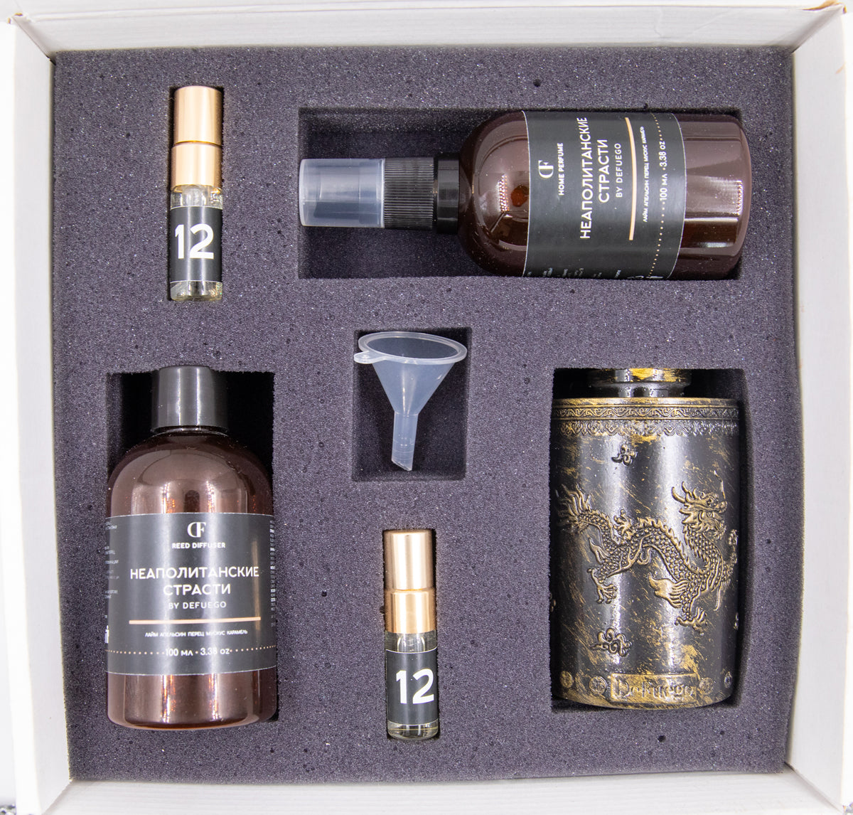 Набор «Алое солнце» — диффузор Дракон (состаренное золото) + текстильный спрей