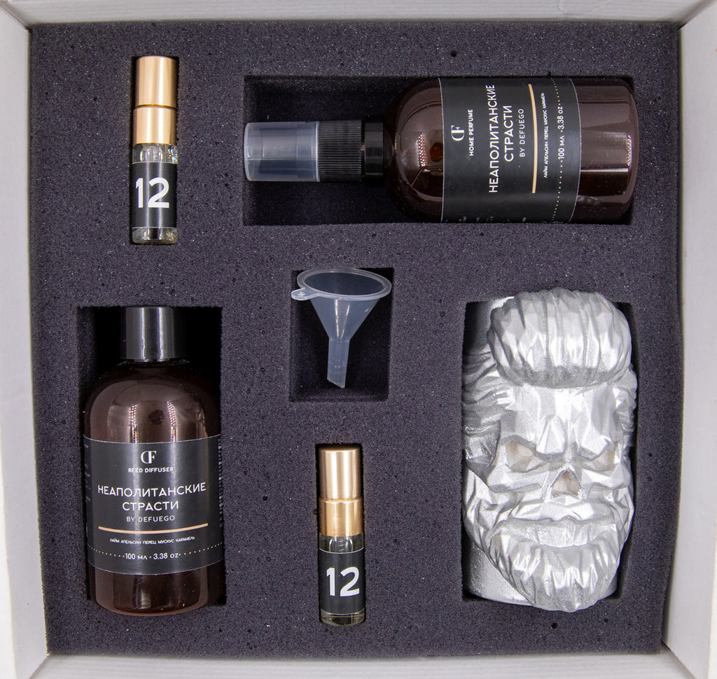 Набор «Лимонный Бриз» — диффузор Бородач (серебро) + текстильный спрей