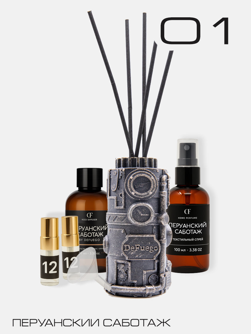 Набор «Перуанский Саботаж» — диффузор Водопровод-стимпанк (ржавчина) + текстильный спрей