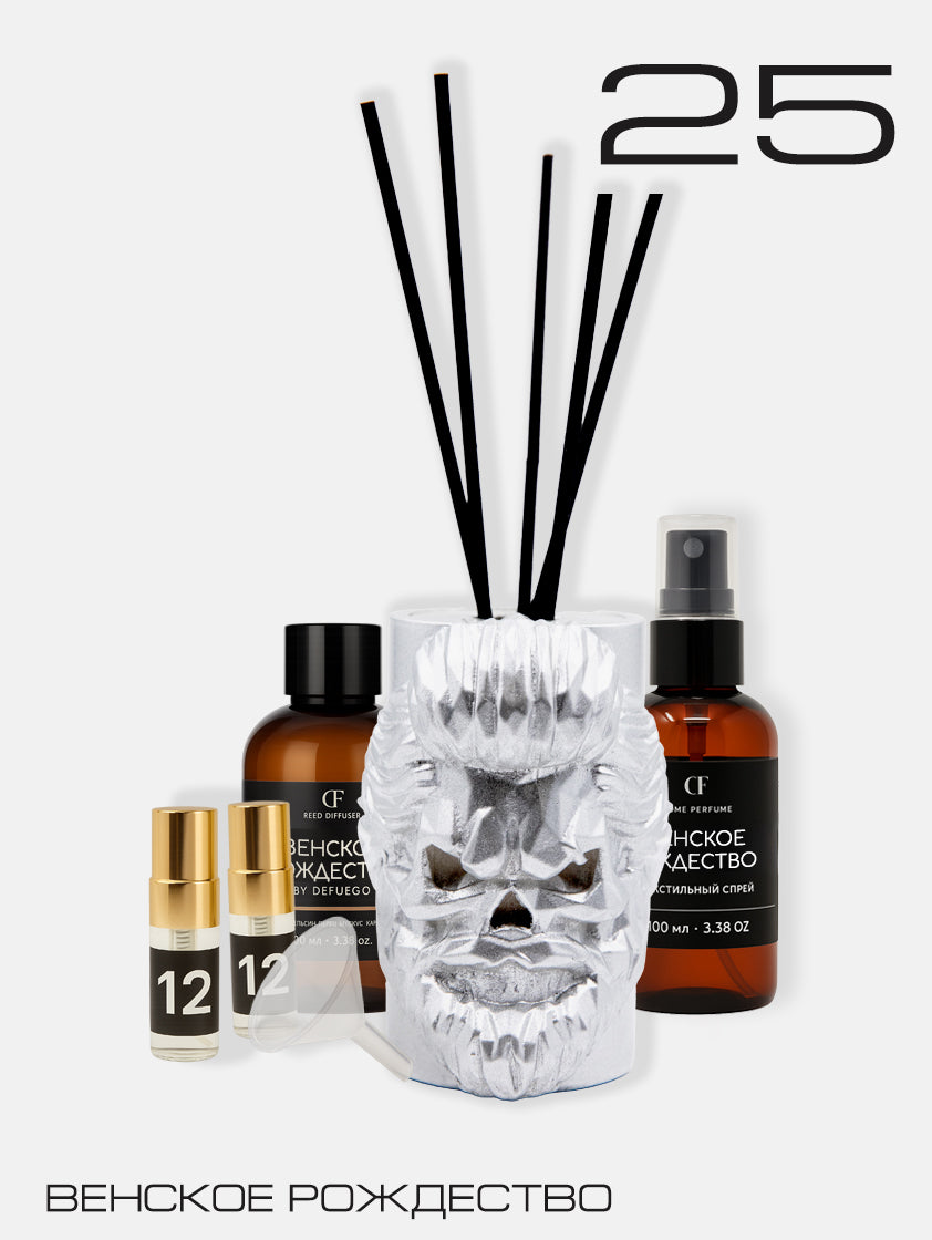 Набор «Венское Рождество» — диффузор Бородач (серебро) + текстильный спрей