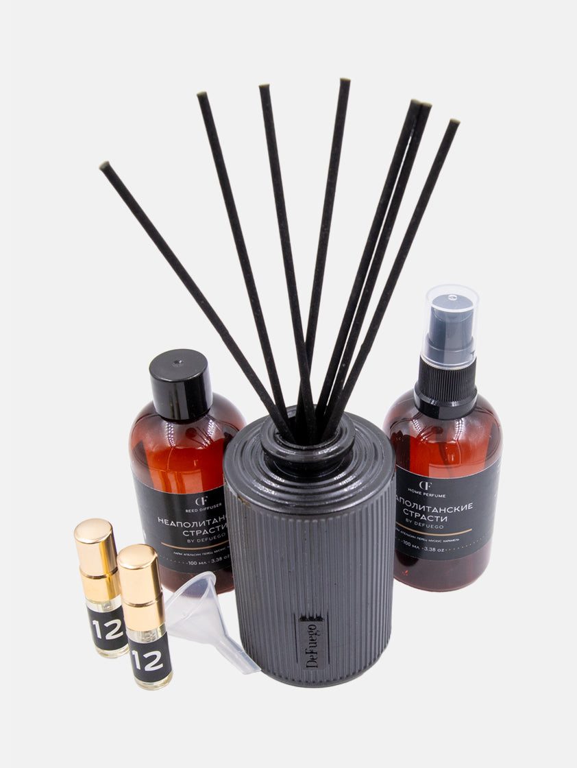 Набор «Цветущий кашмир» — диффузор Греция (черный) + текстильный спрей