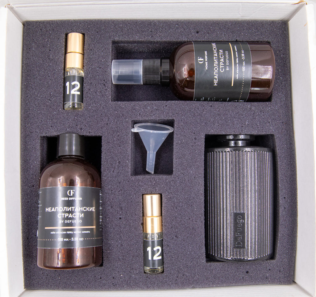 Набор «Лимонный Бриз» — диффузор Греция (черный) + текстильный спрей